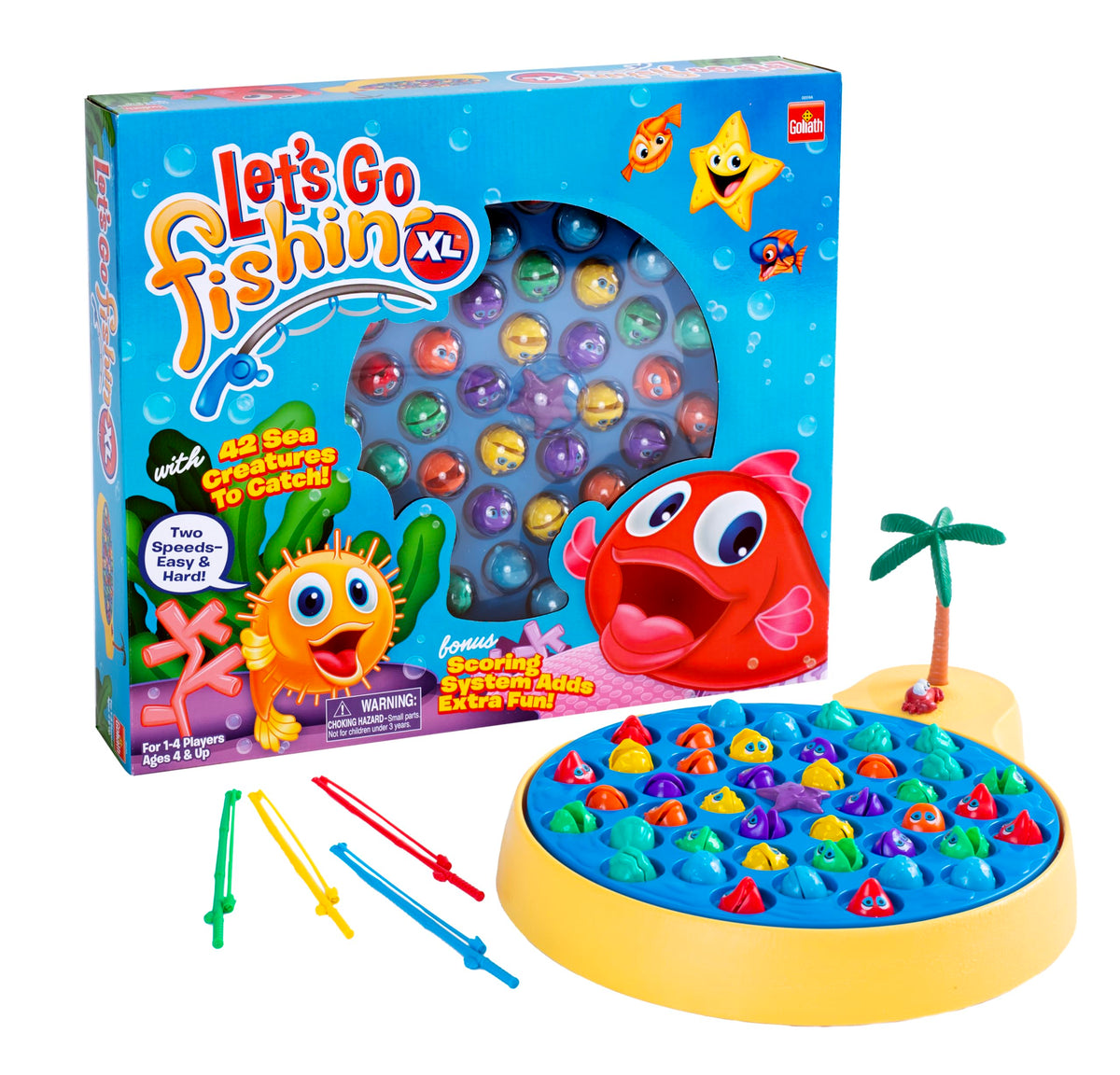 Pressman Let’s Go Fishin' XL multicolor fish pieces invite lively competition.
