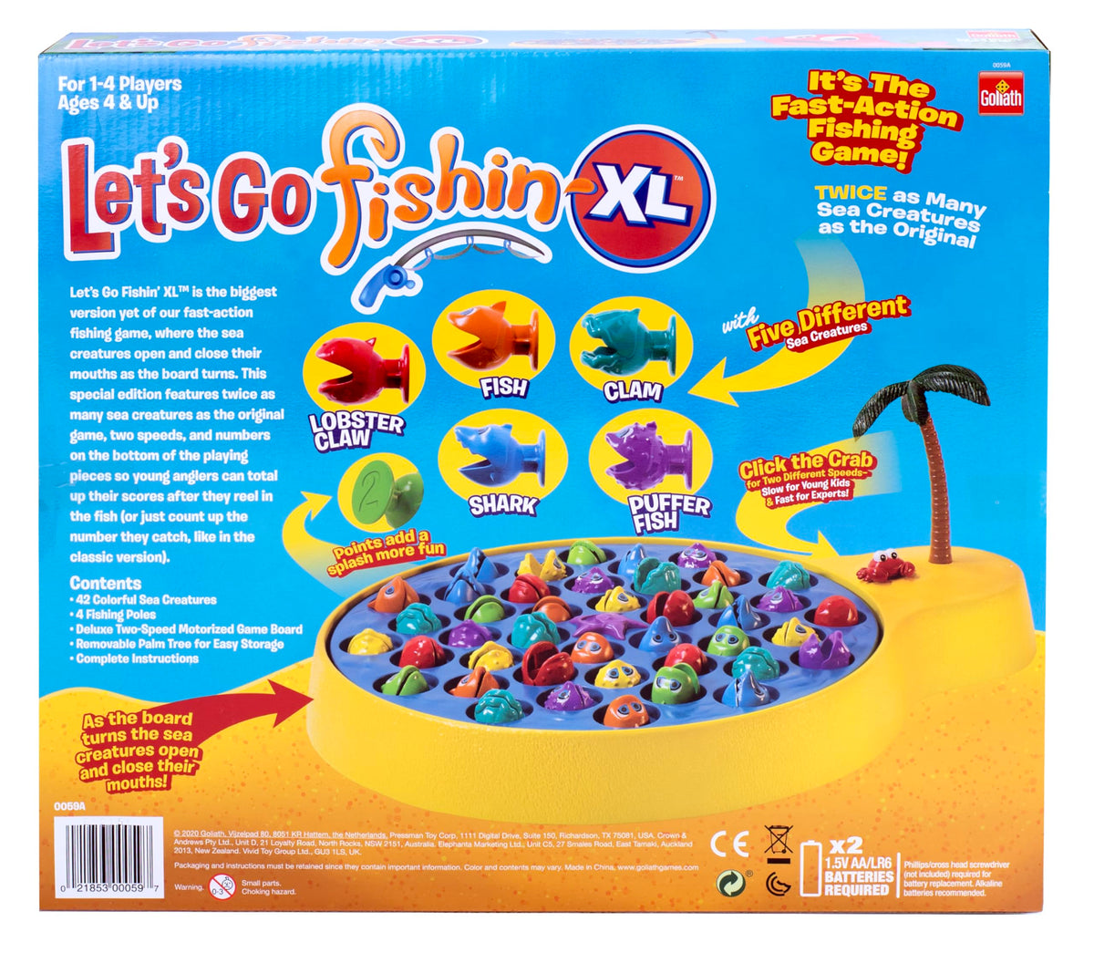Pressman Let’s Go Fishin' XL double fish pack increases fishing action.
