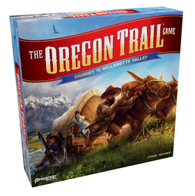 Pressman Oregon Trail hazards scene depicting risk moments to heighten play tension