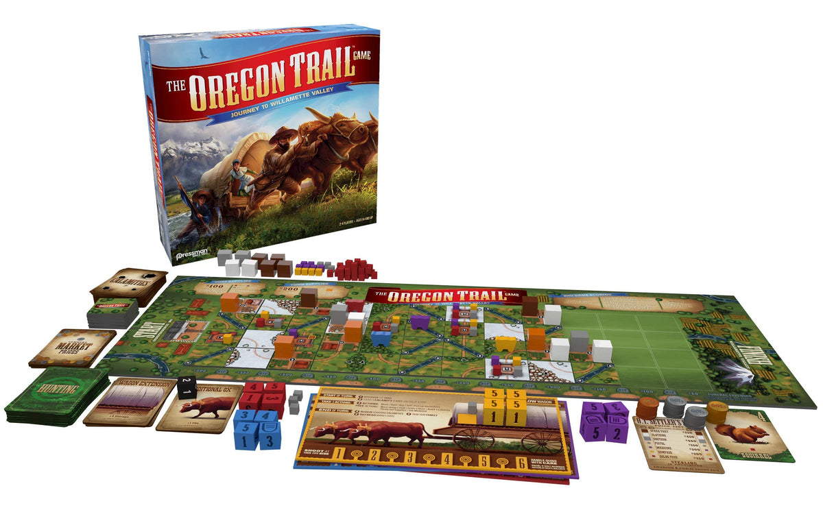 Pressman Oregon Trail tiles discovery scene for map exploration and route planning