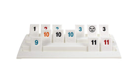 Pressman Rummikub canvas storage bag keeps components secure for travel.