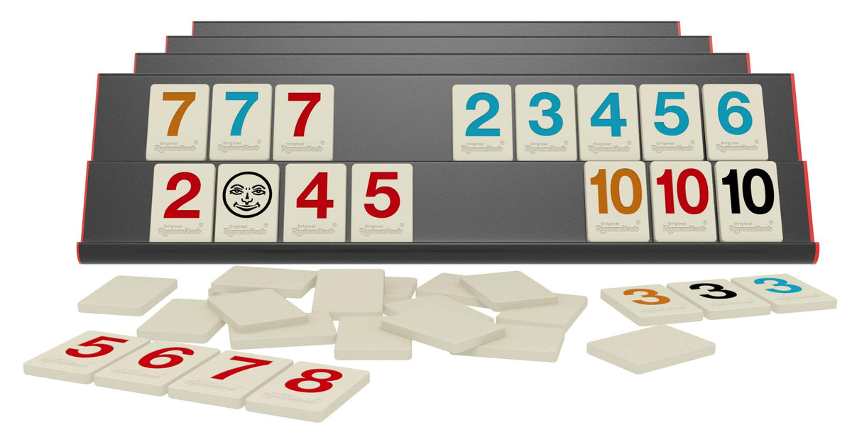Pressman Rummikub Premium Edition colorful tiles aid clear runs and groups.