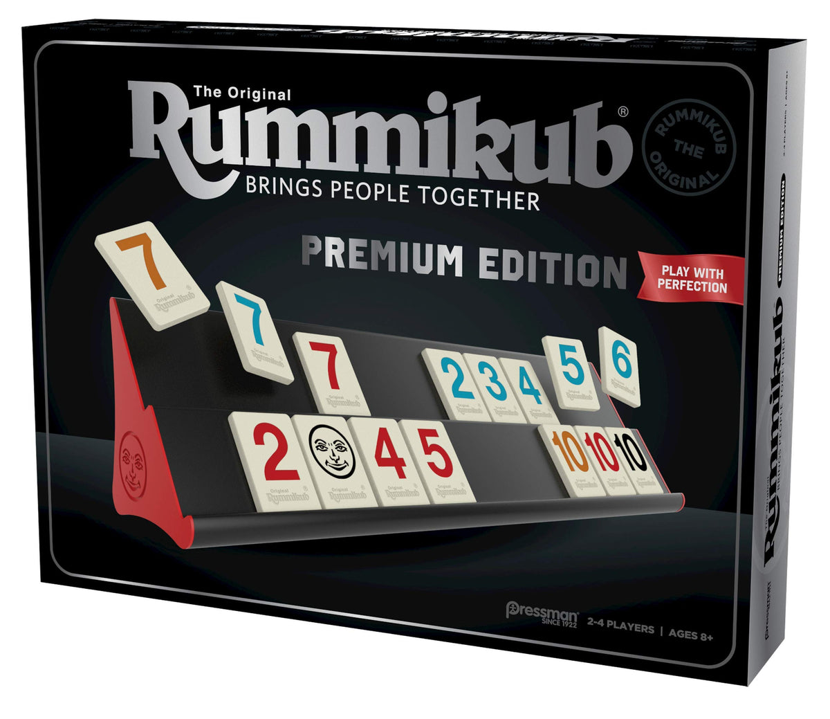 Pressman Rummikub Premium Edition ready-to-play setup for family game night.