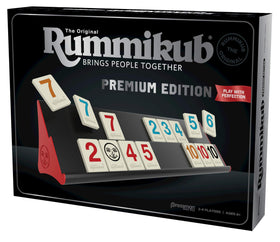Pressman Rummikub Premium Edition ready-to-play setup for family game night.