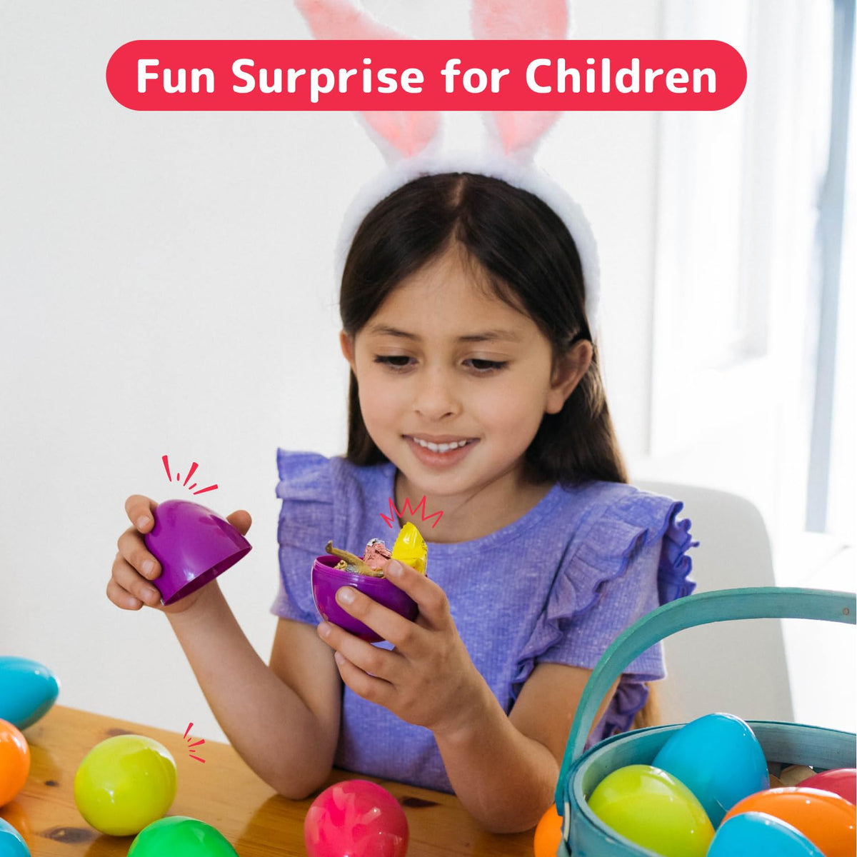PREXTEX colorful Easter eggs on display brighten baskets and party tables.