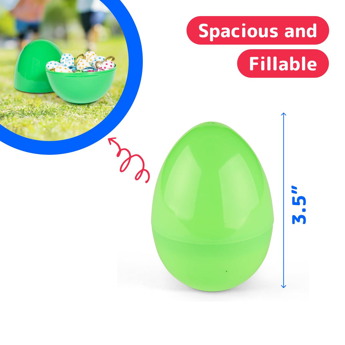PREXTEX fillable Easter eggs open for hiding candies and small toys.