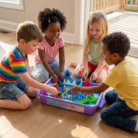 PreTrans Pet Track Set outdoor-friendly design enables backyard fun.