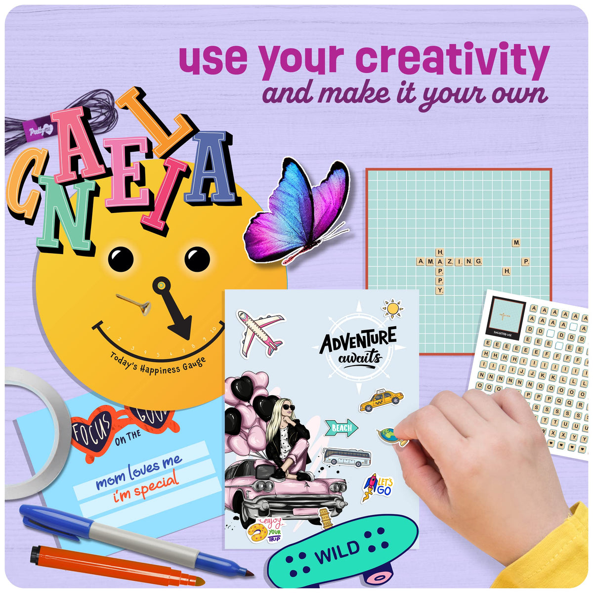 Pretty Me complete collage layout transforms bedrooms into creative havens.