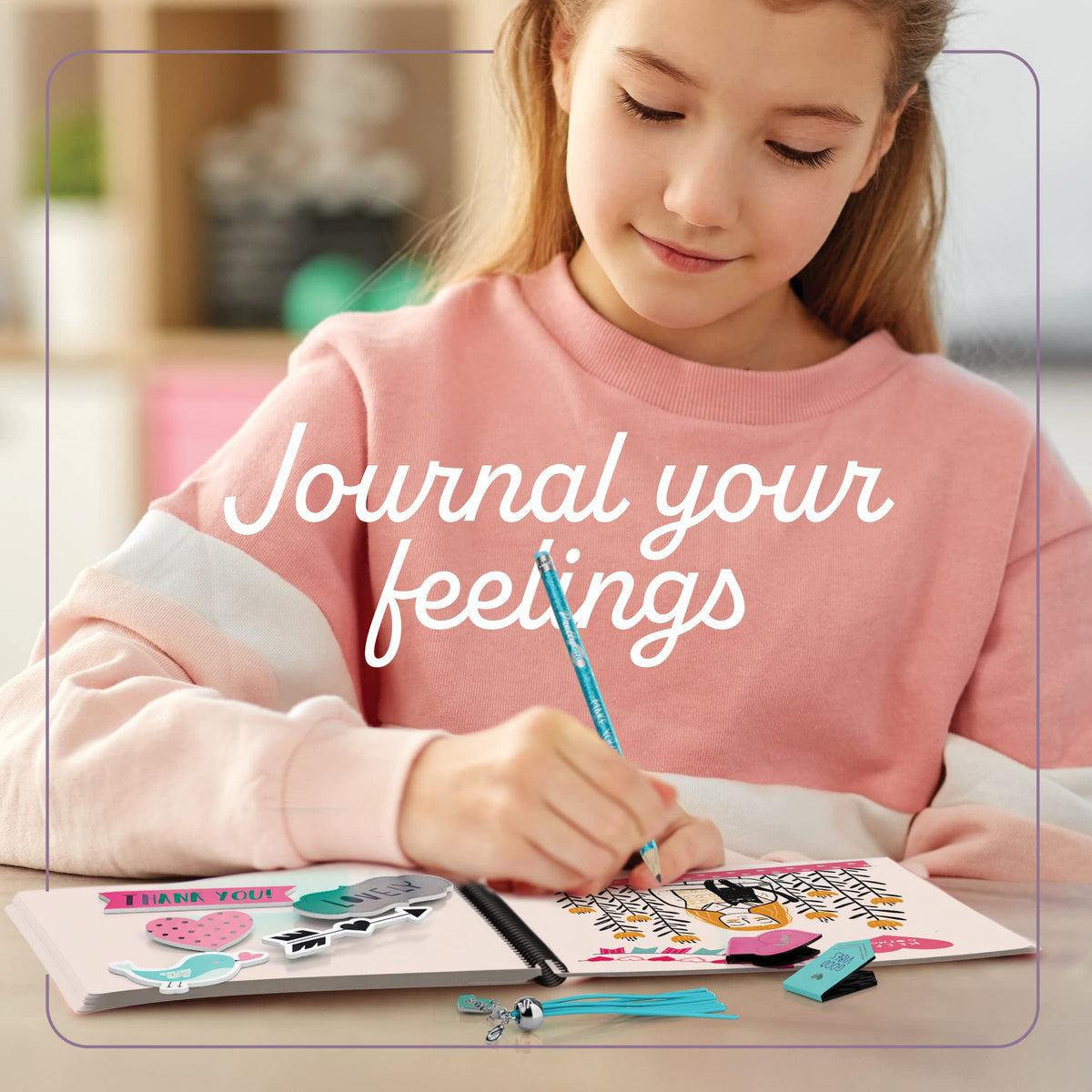 Pretty Me DIY Journal Kit sticker sheets spark creative embellishments.