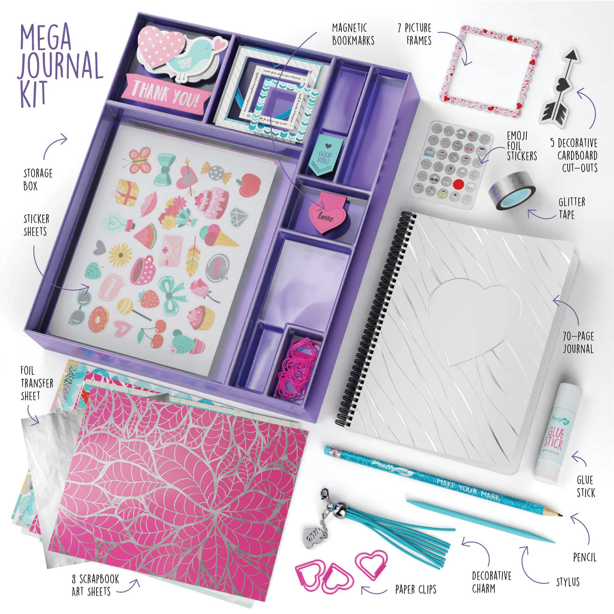Pretty Me DIY Journal Kit tassel charm adds a playful finishing touch.