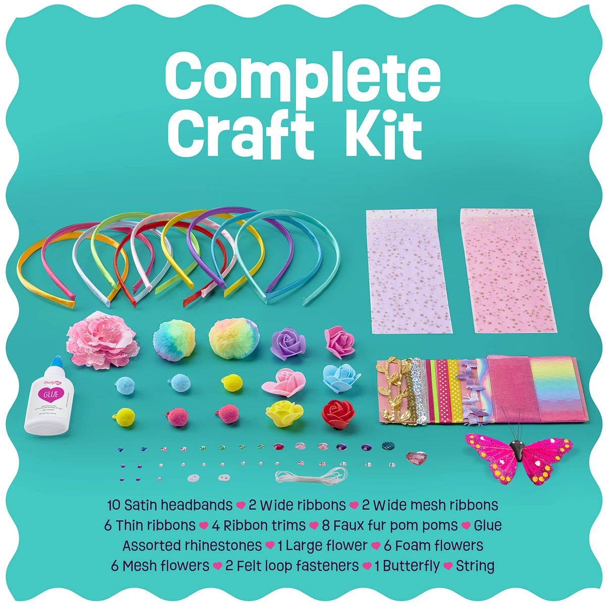 Pretty Me headband making kit with ten headbands enables mix-and-match outfits