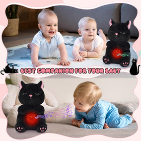 Prewplam Breathing Cat plush in sleep mode for cozy cuddles and anxiety relief.
