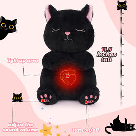 Prewplam Breathing Cat plush tummy glow providing soothing light for relaxing evenings.