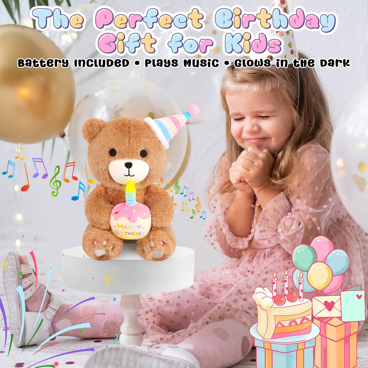 Prewplam singing bear activation tab enables quick setup for kids.