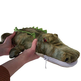 PREXTEX alligator toy with zipper compartment for stashable mini friends.