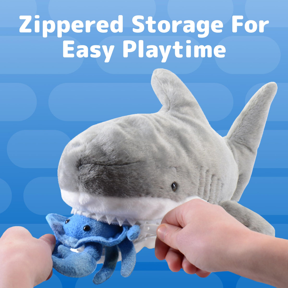 PREXTEX crab plush inside the shark adds color and character to playtime