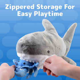 PREXTEX crab plush inside the shark adds color and character to playtime