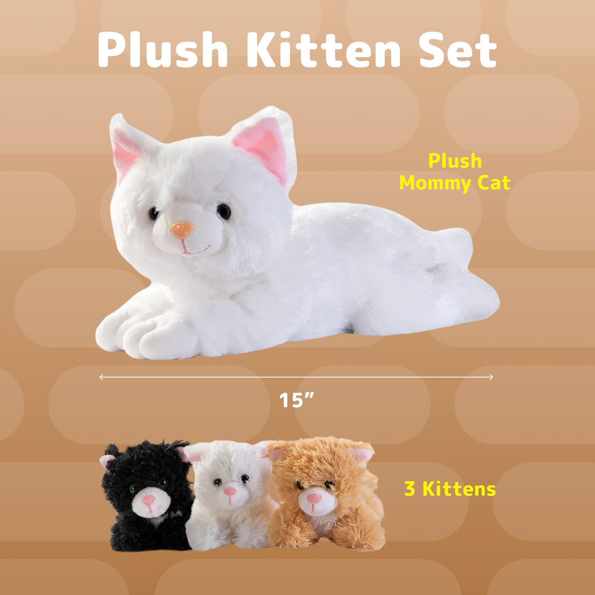 PREXTEX three kittens plush babies for delightful storytelling adventures