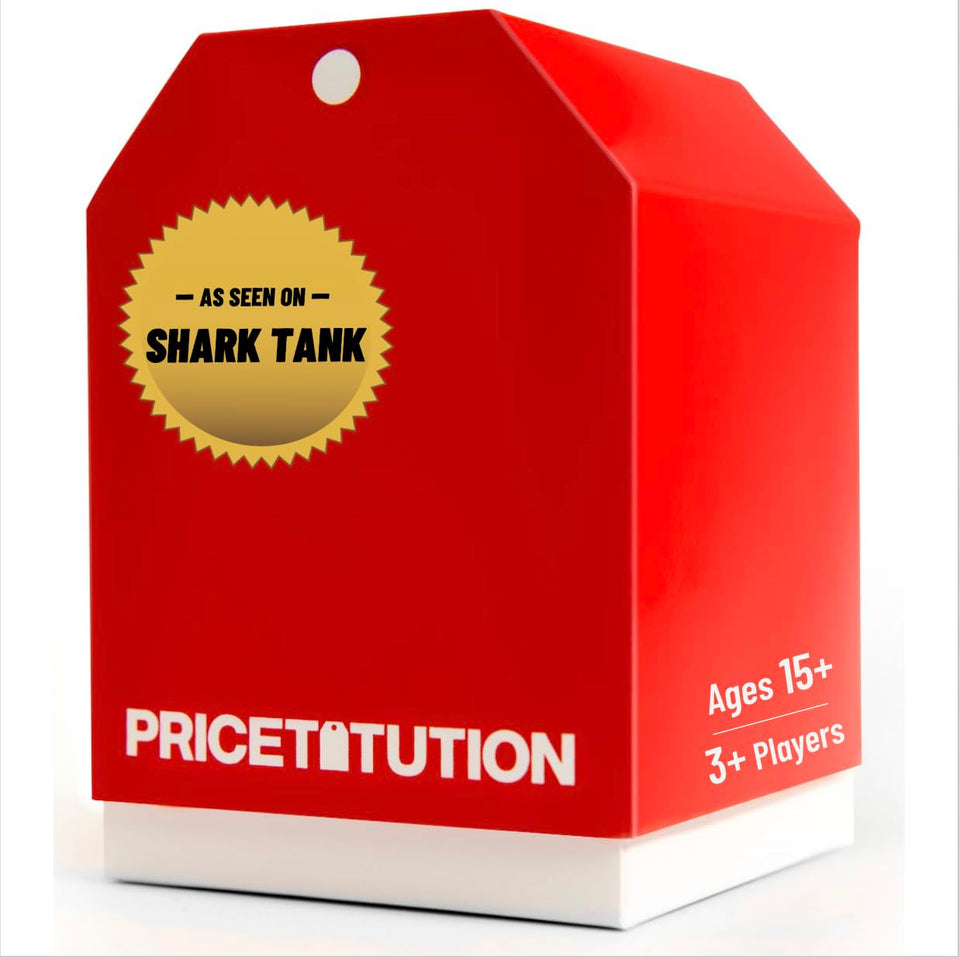 Pricetitution card game packaging box, compact and gift-ready for easy storage.
