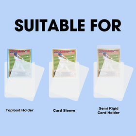 Prilino 3.5 x 4.5 inch protection fits standard trading cards securely.