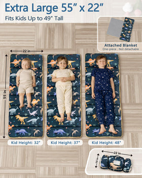 PRIMLECT dinosaur nap mat removable-pillow offers adjustable comfort and quick washing.