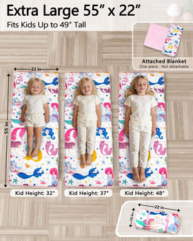 PRIMLECT Mermaid nap mat with removable pillow for adjustable comfort.