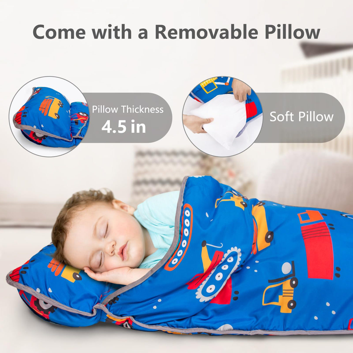 Primlect nap mat sized 55 by 35 inches provides ample space for toddlers.