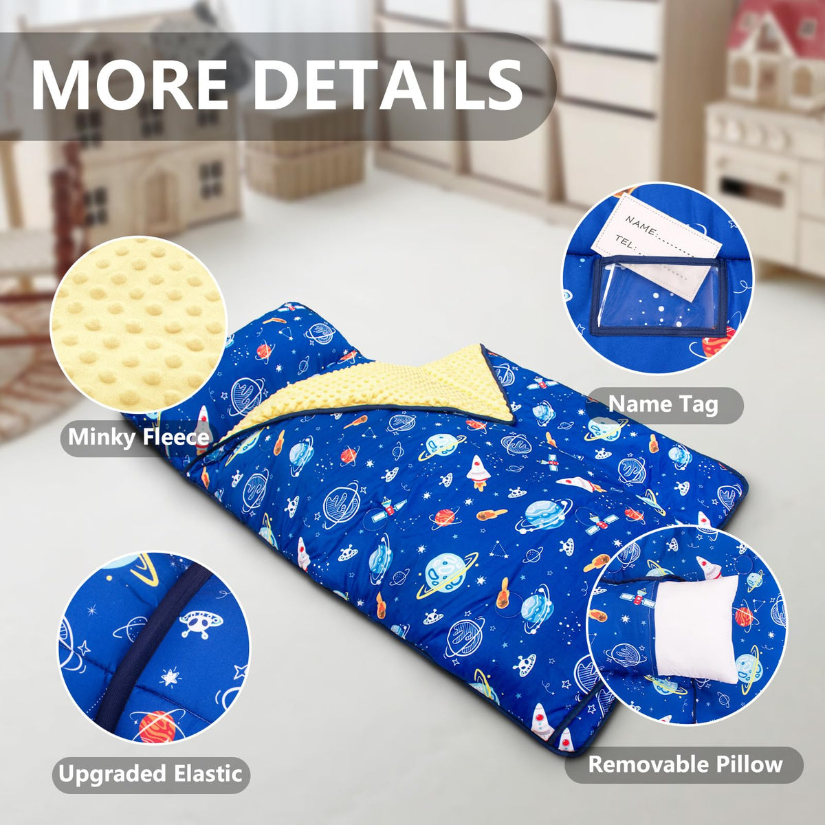 PRIMLECT nap mat in daycare setting demonstrates spacious 55x35 inches