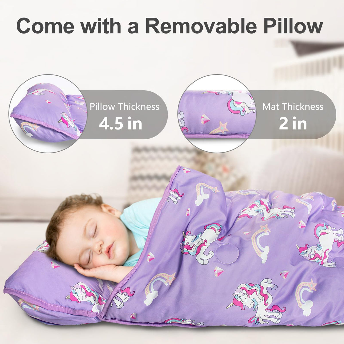 PRIMLECT nap mat durable elastic band keeps it rolled