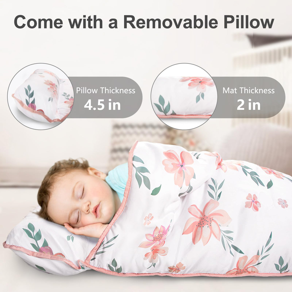 PRIMLECT nap mat with minky blanket for soft warmth during rest