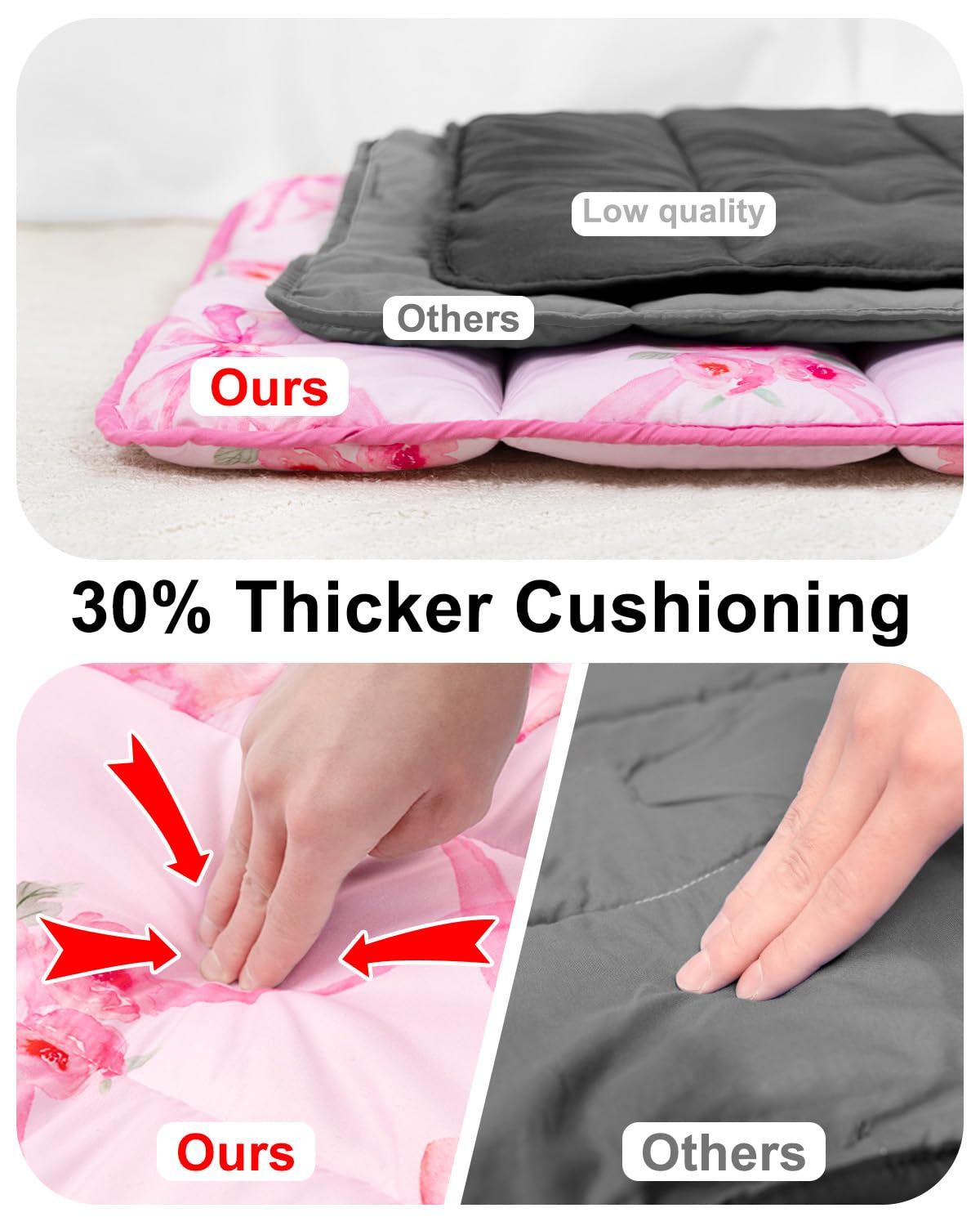 Primlect nap mat with soft minky dot lining for cozy comfort