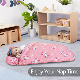 PRIMLECT nap mat with minky dot lining offers soft touch and cozy feel.