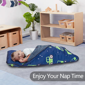 PRIMLECT nap mat with soft minky dot lining for cozy rest.