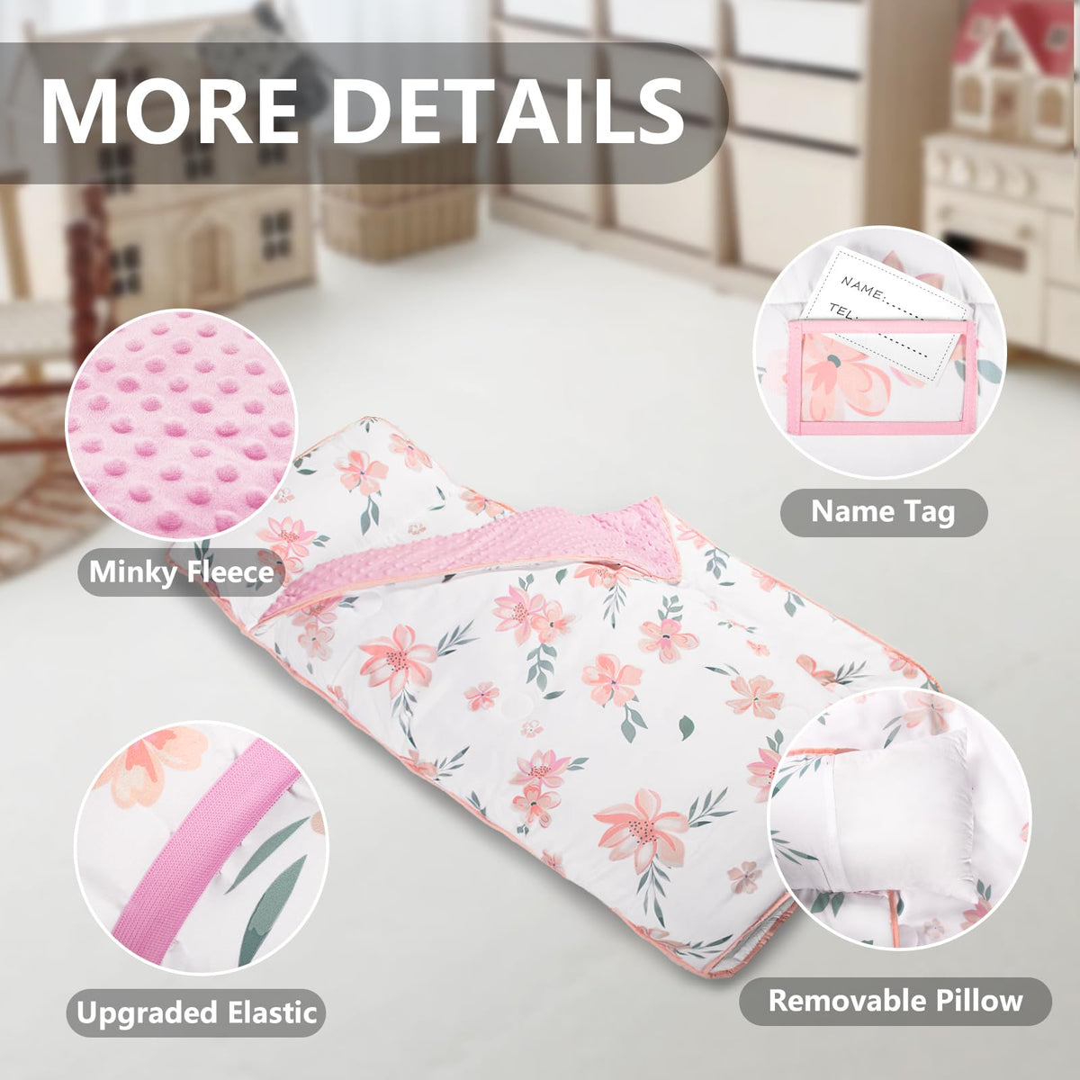 PRIMLECT nap mat with name tag and carry handle for organization