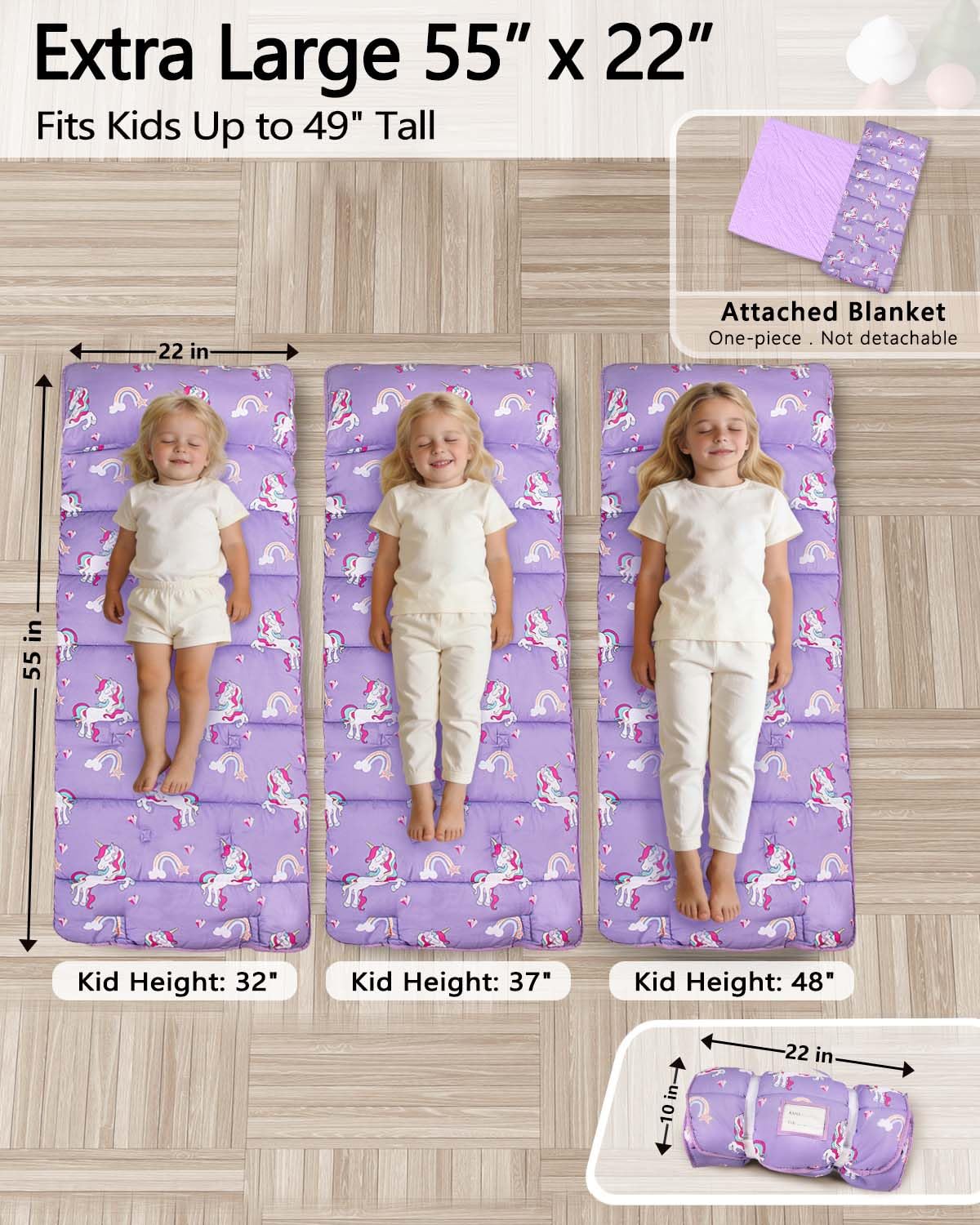 PRIMLECT nap mat with removable pillow for customizable comfort