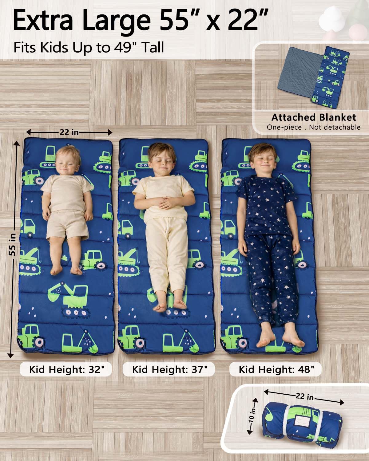 PRIMLECT nap mat showing removable pillow for customizable comfort.
