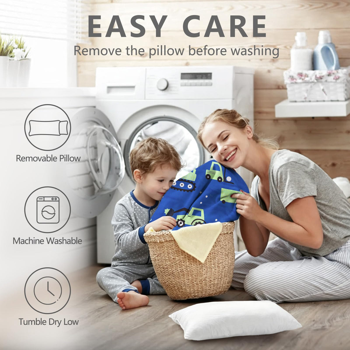PRIMLECT nap mat is washable and easy to reshape after drying.