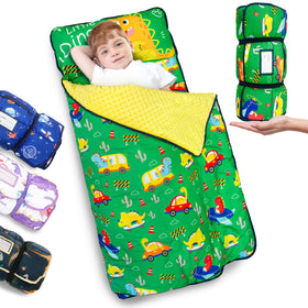Primlect nap mat with removable pillow offers soft, cozy rest for toddlers.