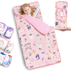 PRIMLECT thickened toddler nap mat with removable pillow for secure, comfy naps.