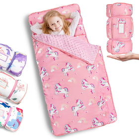 PRIMLECT thickened toddler nap mat with roll-up handle for easy daycare transport.