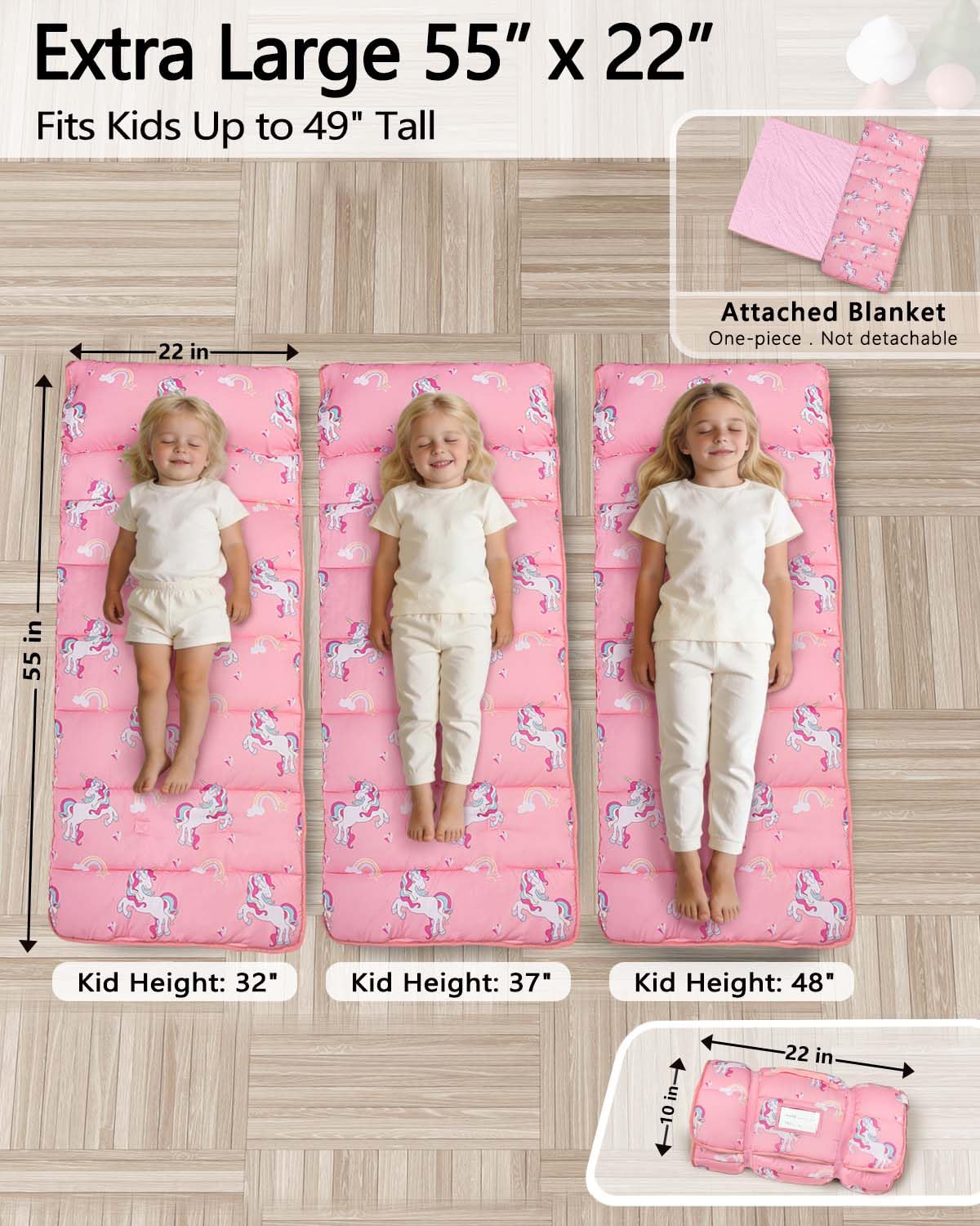 PRIMLECT nap mat with removable pillow for customizable comfort during naps.