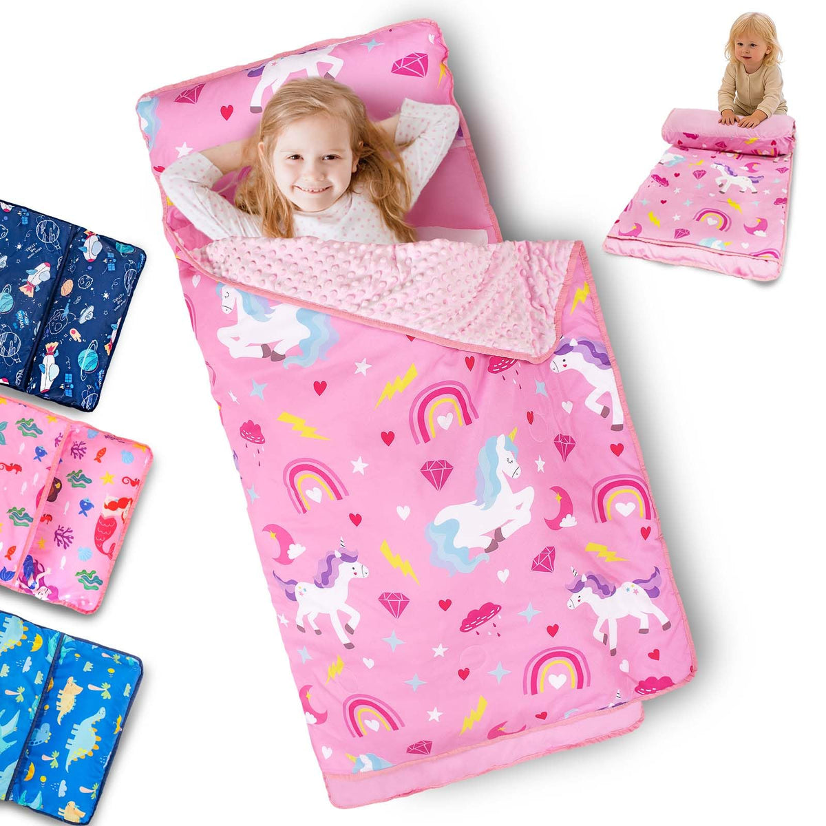 Primlect toddler nap mat with removable pillow ready for daycare nap time