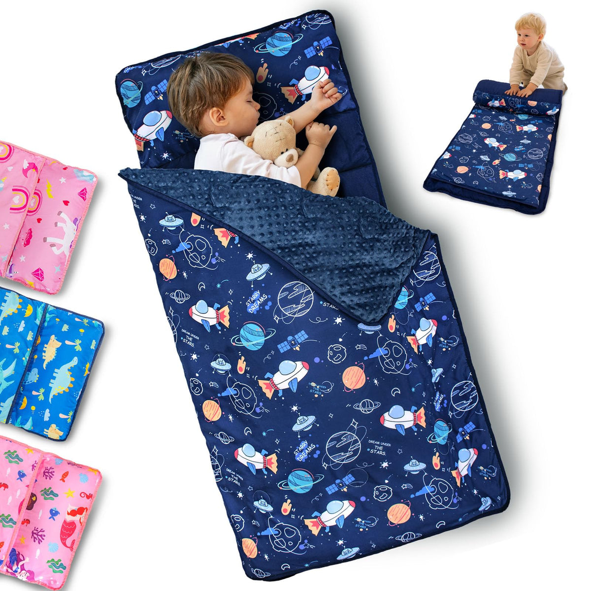 Primlect toddler nap mat rolled with handle for easy transport