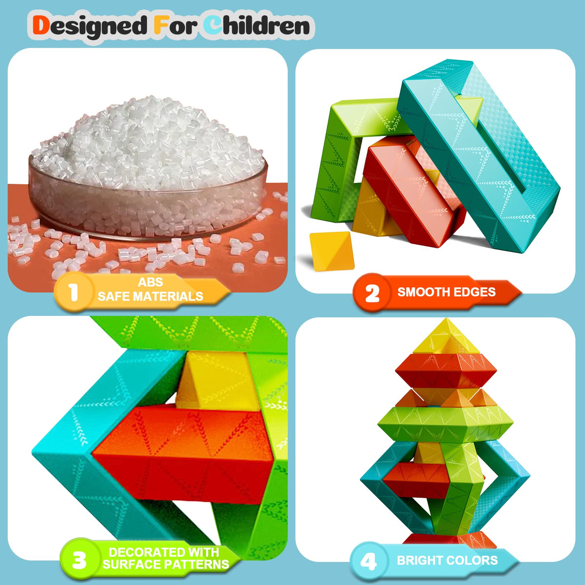 Prinlion sensory play blocks with vibrant colors for preschool exploration.