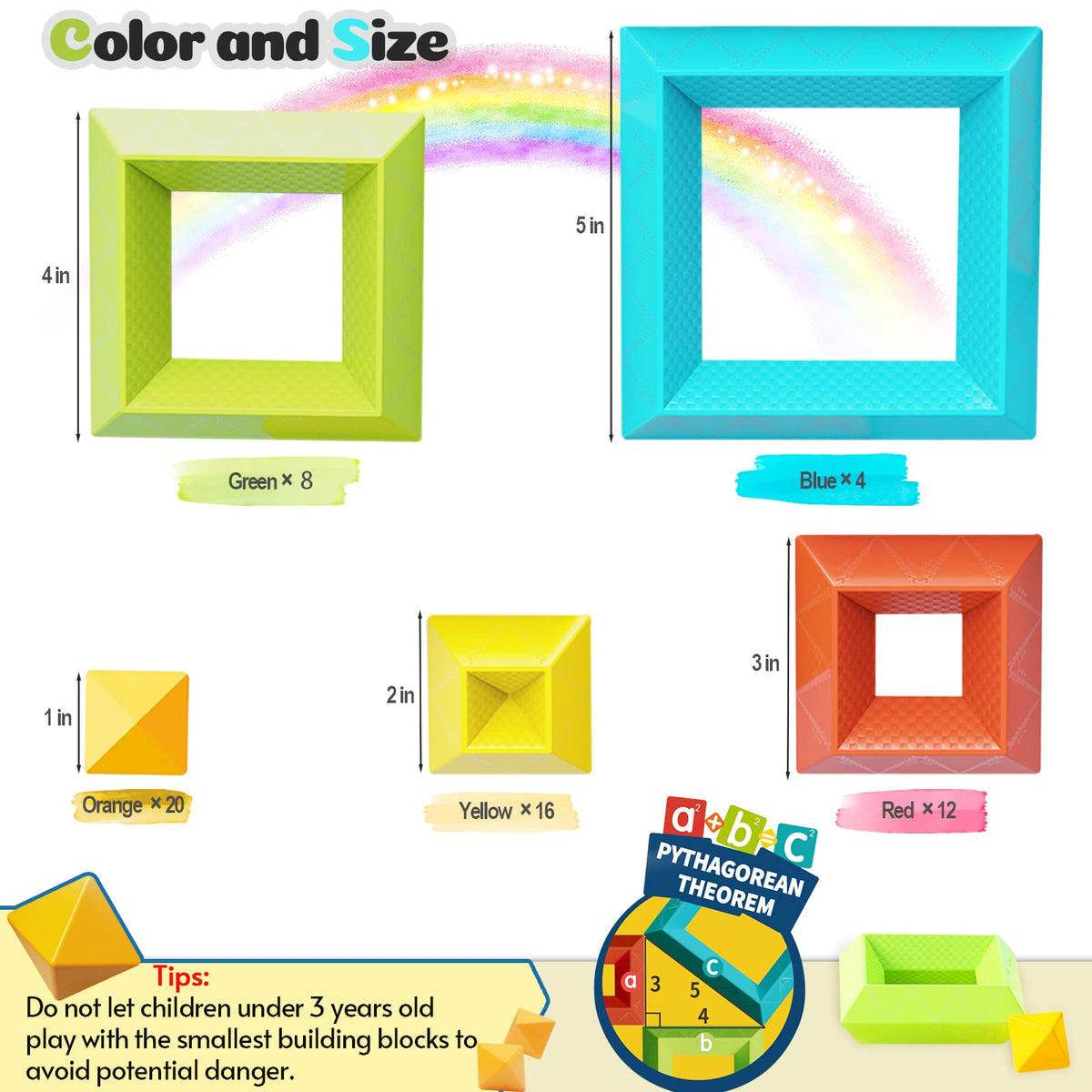 Prinlion safe ABS blocks with smooth edges and travel-friendly packaging.