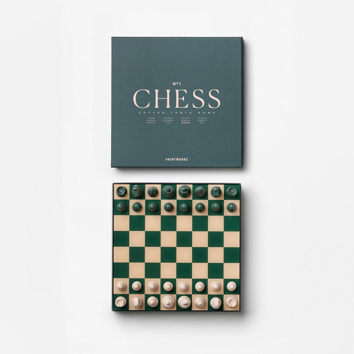 PrintWorks Classic Chess wooden pieces for classic, tactile gameplay.