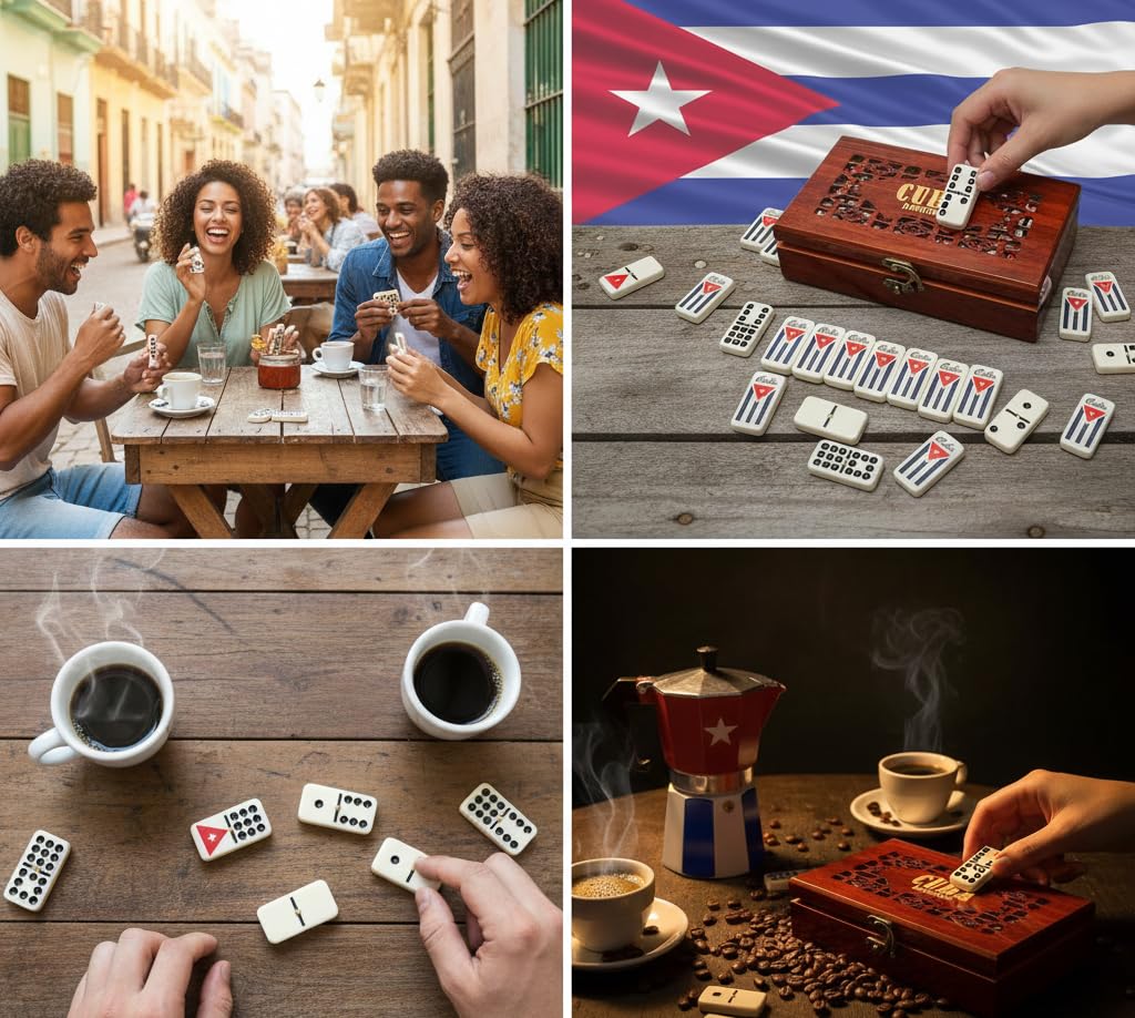 PRK 14 classic Cuban-style dominoes box with timeless design.
