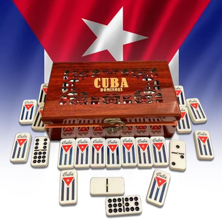 PRK 14 Cuban Double 9 dominoes box closed for secure storage.