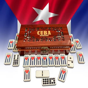 PRK 14 Cuban Double 9 dominoes box closed for secure storage.