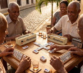 PRK 14 double six domino set includes 28 tiles for classic games